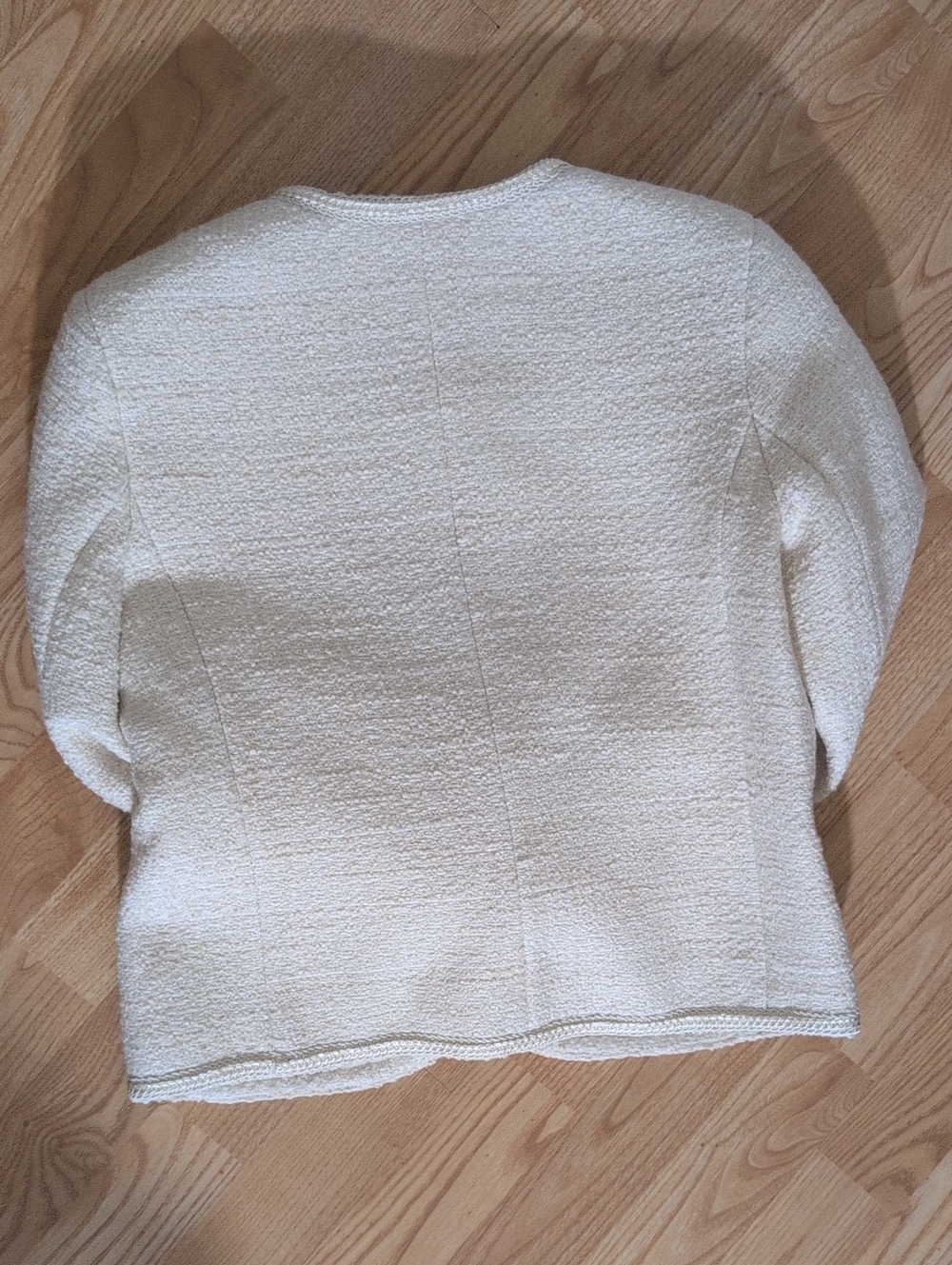 White Tweed Jacket With Gold Buttons Size S - Picture 5 of 5
